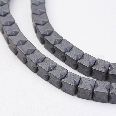 Non-magnetic Synthetic Hematite Beads Strands G-F396-38-4x4mm-1