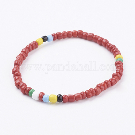 Glass Seed Beads Stretch Bracelets BJEW-JB03435-06-1