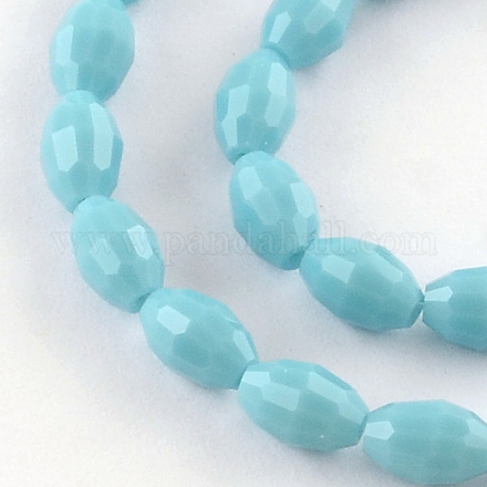 Faceted Rice Glass Beads Strands GLAA-Q046-01F-1