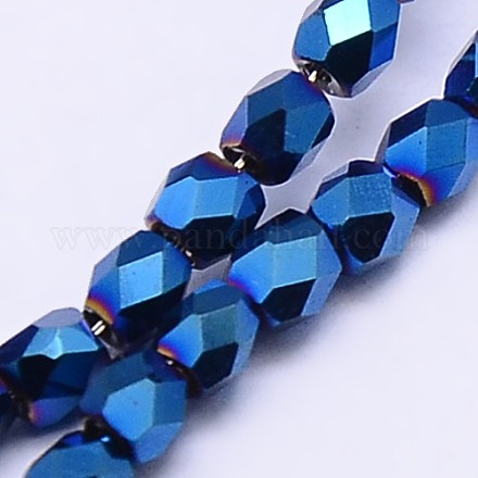Electroplate Crystal Glass Barrel Beads Strands EGLA-F017-H04-1