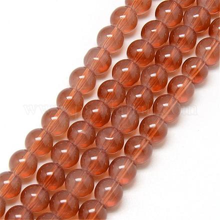 Baking Painted Glass Beads Strands DGLA-Q023-6mm-DB22-1