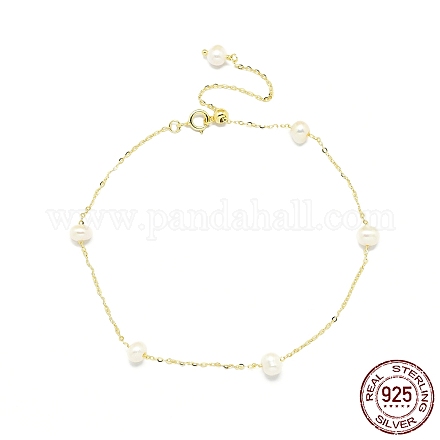 Braccialetti a maglie con perline di perle d'acqua dolce naturali BJEW-I314-133-1
