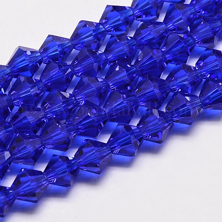 Chapelets de perles en verre bicone d'imitation de cristal autrichien X-GLAA-F029-6x6mm-06-1