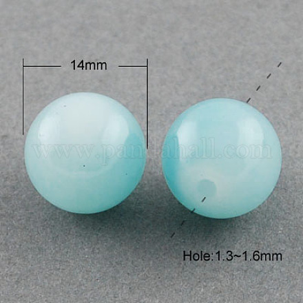 Imitation Jade Glass Beads Strands X-DGLA-S076-14mm-19-1