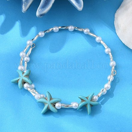 Браслеты из синтетических бирюзовых бусин BJEW-JB11588-01-1