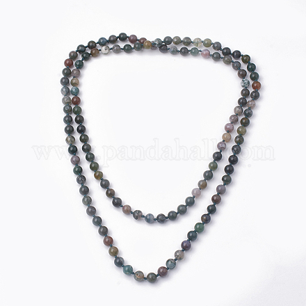 Натуральные индийские агатовые вышитые бисером многожильные ожерелья NJEW-S408-01-1