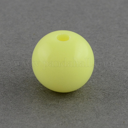 Abalorios de la bola de acrílico bubblegum grueso sólidos SACR-R835-8mm-03-1