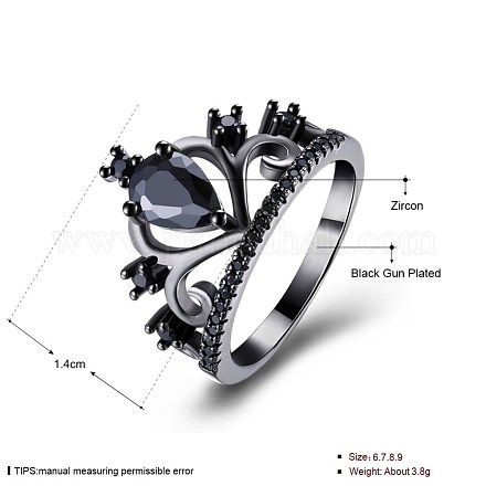 Magnífico latón zirconia cúbico dedo anillos RJEW-BB23279-8D-1