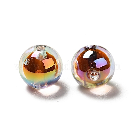 Placage uv perles acryliques transparentes irisées arc-en-ciel OACR-A014-04-1