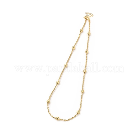 Ожерелье из латунной спутниковой цепи с реечным покрытием для женщин NJEW-F304-01G-1