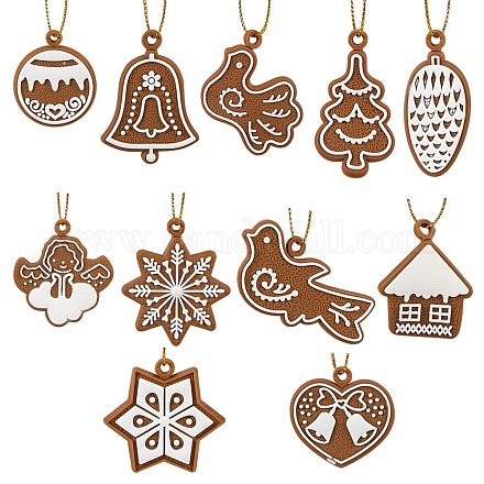Christmas Theme Plastic Pendant Decorations HJEW-SZ0001-05-1