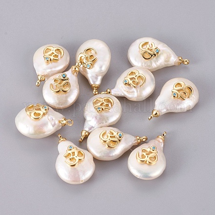 Colgantes naturales de perlas cultivadas de agua dulce PEAR-F008-54G-1-1
