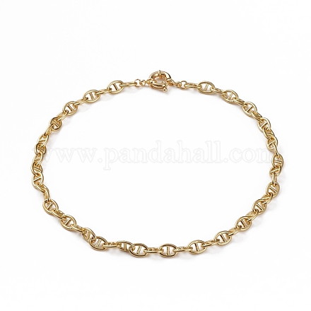 Brass Mariner Link Chain Necklaces NJEW-JN03247-1