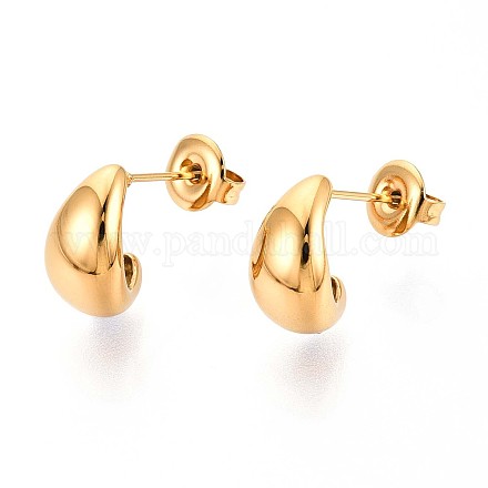 Серьги-гвоздики из нержавеющей стали 304 EJEW-T047-08G-1