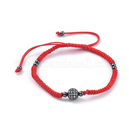 Adjustable Nylon Thread Braided Bead Bracelets BJEW-JB04665-01-1