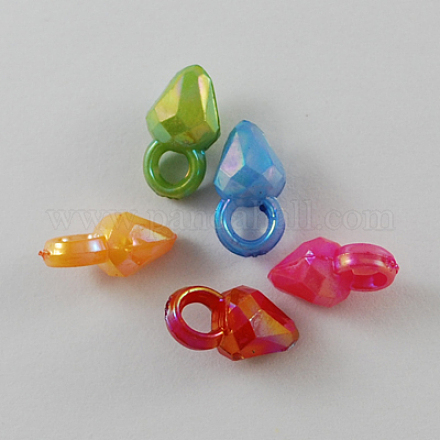 Opaque AB Color Acrylic Faceted Pendulum Charms SACR-R697-M34-1