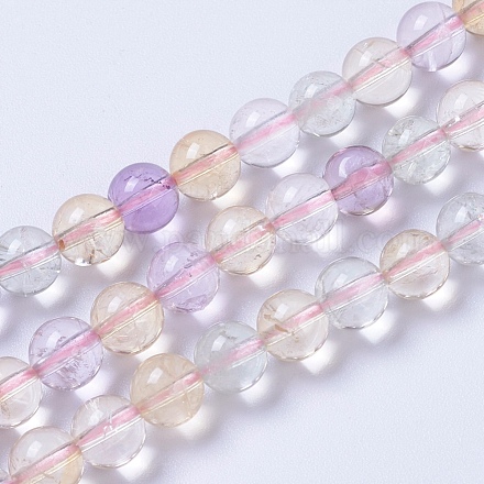 Natural Quartz Beads Strands G-F568-229-6mm-1
