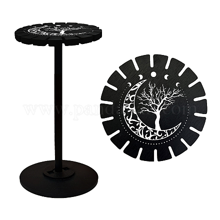 Ahandmaker pendule titulaire cristal étagère en bois pendule roue présentoir noir cristal présentoir pour pendule cristal affichage sorcellerie cadeau organisateur DJEW-WH0046-022-1