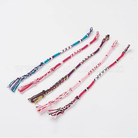 Braided Cotton Cord Bracelets BJEW-N0029-05-1