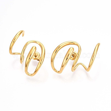 Серьги-гвоздики из нержавеющей стали 304 с закрученной проволокой EJEW-I286-05G-1