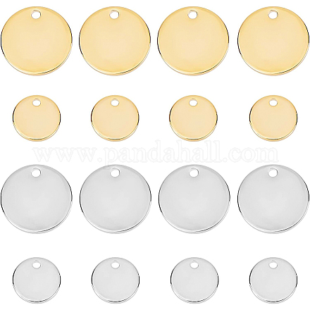 Benecreat 48 pièces pendentifs ronds plats plaqués or 18 carats KK-BC0002-18-NF-1