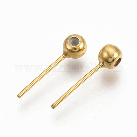 Accessoires de puces d'oreilles en laiton de balle KK-Q762-026G-NF-1
