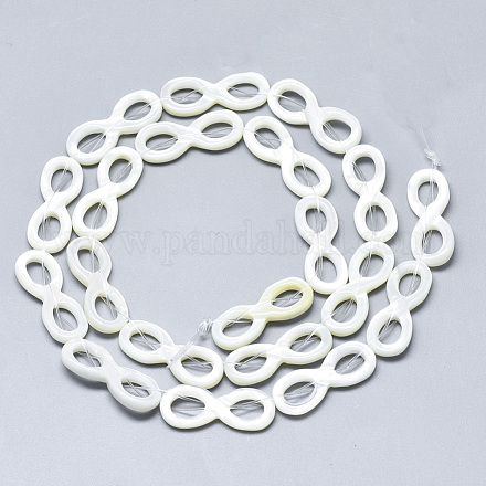 Natural White Shell Mother of Pearl Shell Linking Rings SSHEL-N036-016A-01-1