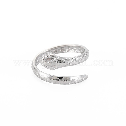 304 открытое кольцо-манжета из нержавеющей стали в виде змеи для женщин RJEW-S405-218P-1