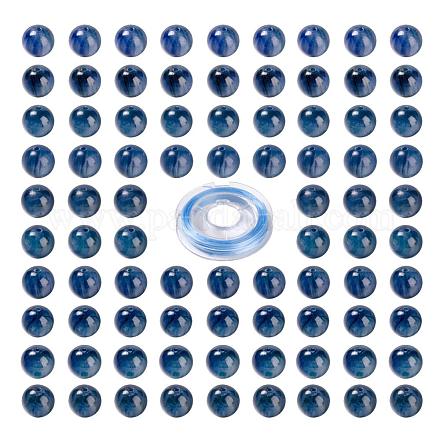 100 pièces 8mm perles rondes naturelles de cyanite/cyanite/disthène DIY-LS0002-52-1
