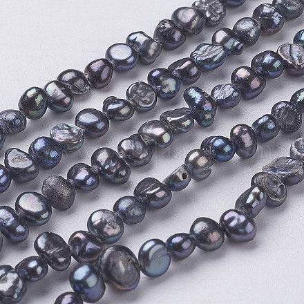 Fili di perle di perle d'acqua dolce coltivate naturali PEAR-P002-53A-1