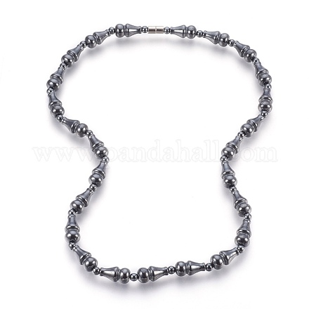 Colliers de perles d'hématite synthétique non magnétique NJEW-E128-03-1