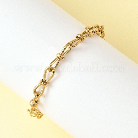 Браслеты-цепочки Infinity Link из нержавеющей стали 304 для женщин BJEW-JB12784-1