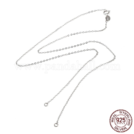 Rhodinierte 925-Sterlingsilber-Kabelketten-Halskettenherstellung STER-B001-03P-B-1