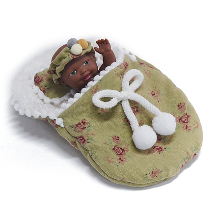 Спальный мешок для куклы из целлюлозы с узором розы PW-WG56093-01-1