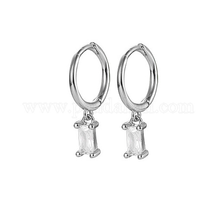 Boucles d'oreilles créoles en argent sterling plaqué rhodium platine 925 pour femme SY2365-10-1