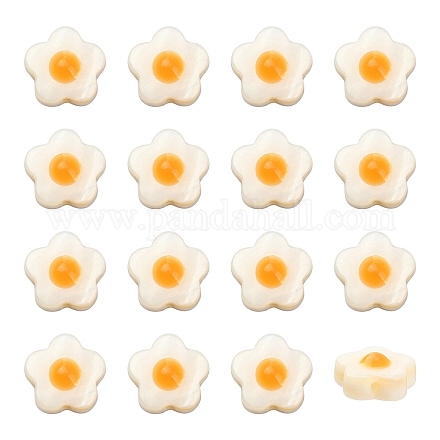 Perles de coquillage d'eau douce naturelles avec émail orange SHEL-CJ0001-25-1