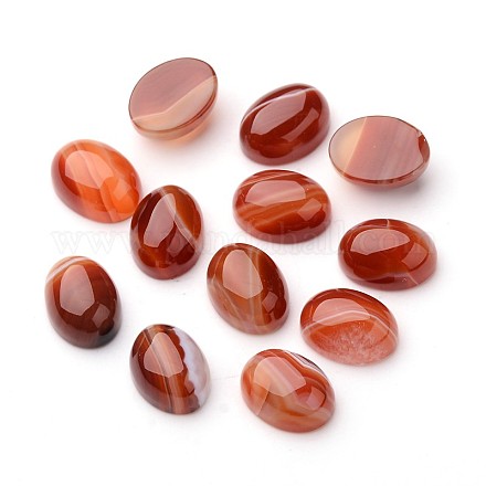 Natural Striped Agate/Banded Agate Oval Cabochons G-L394-02-16x12mm-1