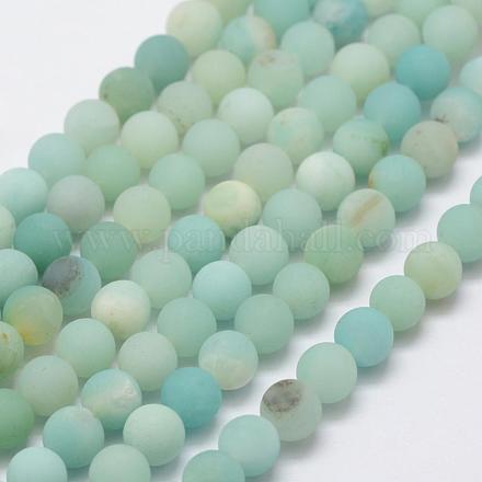 Chapelets de perles en amazonite naturelle G-K209-03A-6mm-1
