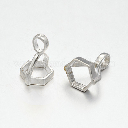 Bails de capuchon de perle hexagonale en laiton X-KK-M138-01A-1