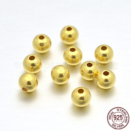 925 Sterling Silver Round Beads STER-E040-01B-1