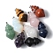 Natural & Synthetic Mixed Gemstone Pendants, with Brass Finding, Cone, Mixed Dyed and Undyed, 44.5~47.5x23.5~24mm, Hole: 6x4.5mm
