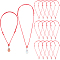 20Pcs Adjustable Waxed Polyester Cord Necklace Making, with Brass Bails, Platinum, Red, 14.17~26.77 inch(36~68cm)