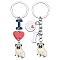 WEWAYSMILE 2 pcs Dog Keychain Car Keychain Pet Pendant Key-Ring Lovely Dog Key-ring Portable Metal Keychain Gift for Pet Lover Birthday Puppy Theme Party Supplies (Pug), Platinum, 9.75x1.9cm