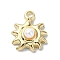 Alloy With ABS Pearl Pendants, Flower, Golden, 15x12x6mm, Hole: 2mm