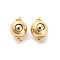 Brass Box Clasps, Round, with Jump Ring, Real 18K Gold Plated, 12.5x9x9.5mm, Hole: 1.5mm