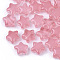 Transparent Spray Painted Glass Beads, Star, Imitation Jelly, Hot Pink, 8x8x4mm, Hole: 0.8~1mm