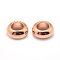 Brass Beads, Cadmium Free & Nickel Free & Lead Free, Rondelle, Rose Gold, 6.5x3mm, Hole: 4mm