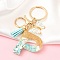 Resin & Acrylic Keychain, with Tassel Pendant and Iron Findings, Letter P, 10cm, pendant: 26~42mm.