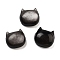 Natural Silver Sheen Obsidian Beads, Cat Head Shape, 14~16.5x13~15.5x7.5~10mm, Hole: 1.2~1.6mm