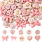 60Pcs Enamel Resin Cabochons, Mixed Shapes, Pink, 21x24x5mm